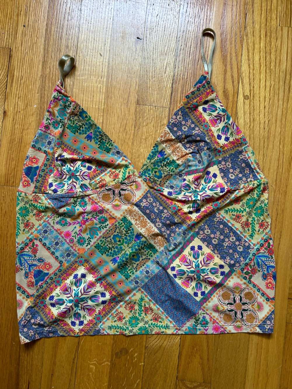 NATURAL LIFE Pastel Floral Patchwork Top - Multicolor